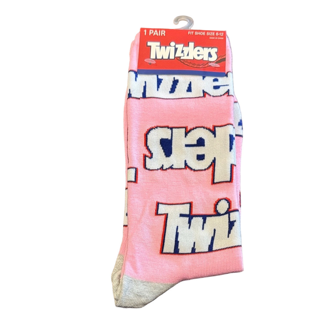 Twizzlers Pink Graphic Crew Socks NWT